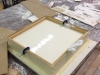 Plaster poured over the vinyl mould to strenghten the base